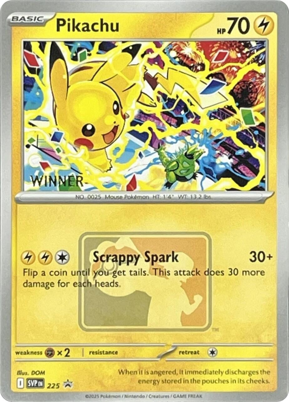 Pikachu - 225 (World Championship 2025) [Winner] [225] [SV: Scarlet & Violet Promo Cards]