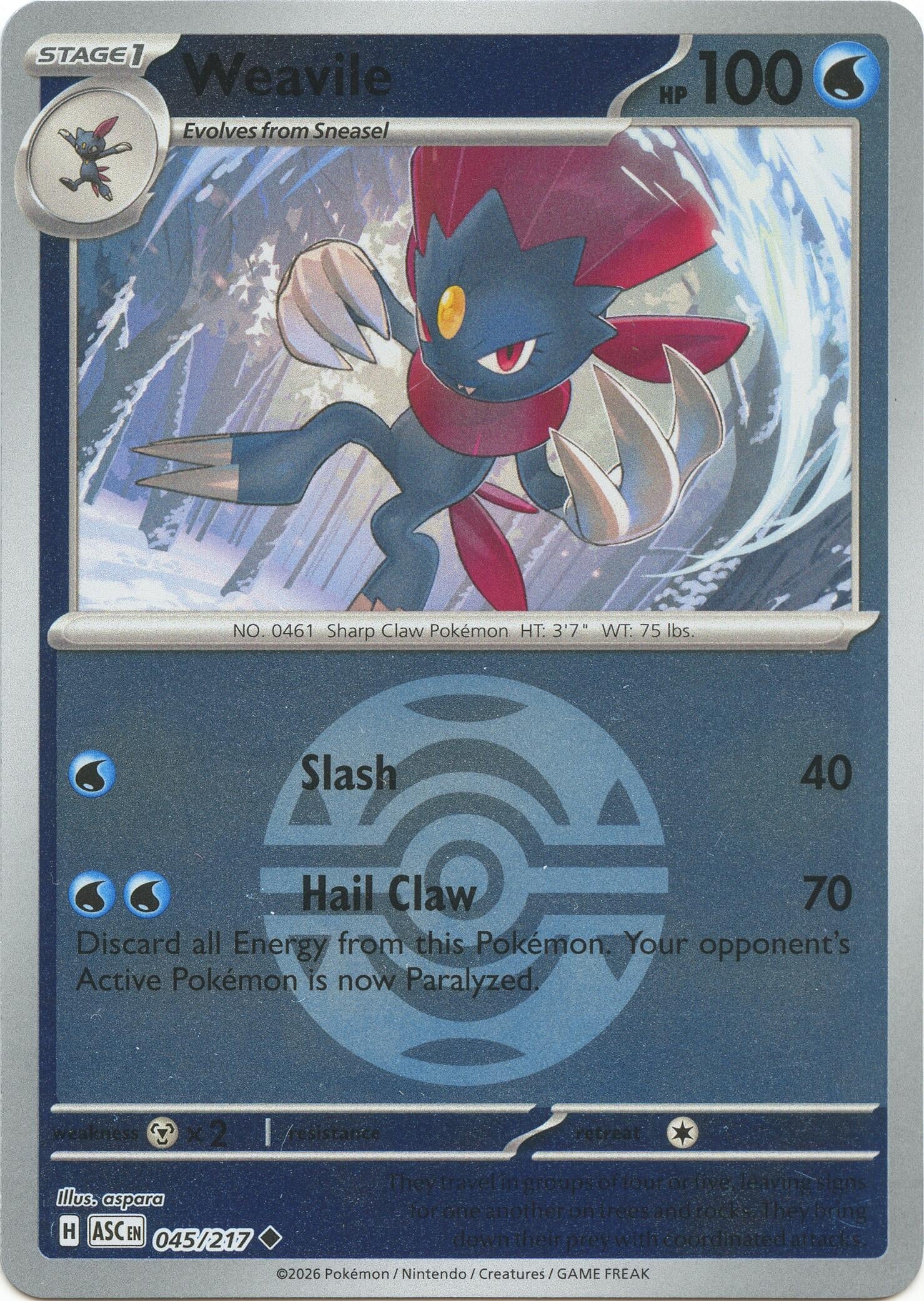 Weavile - 045/217 (Dusk Ball) [045/217] [ME: Ascended Heroes]