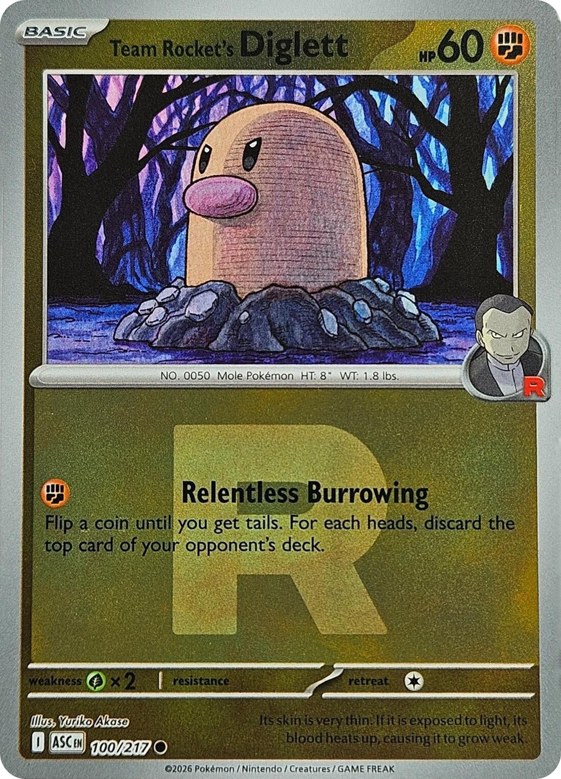 Team Rocket's Diglett (Team Rocket) [100/217] [ME: Ascended Heroes]