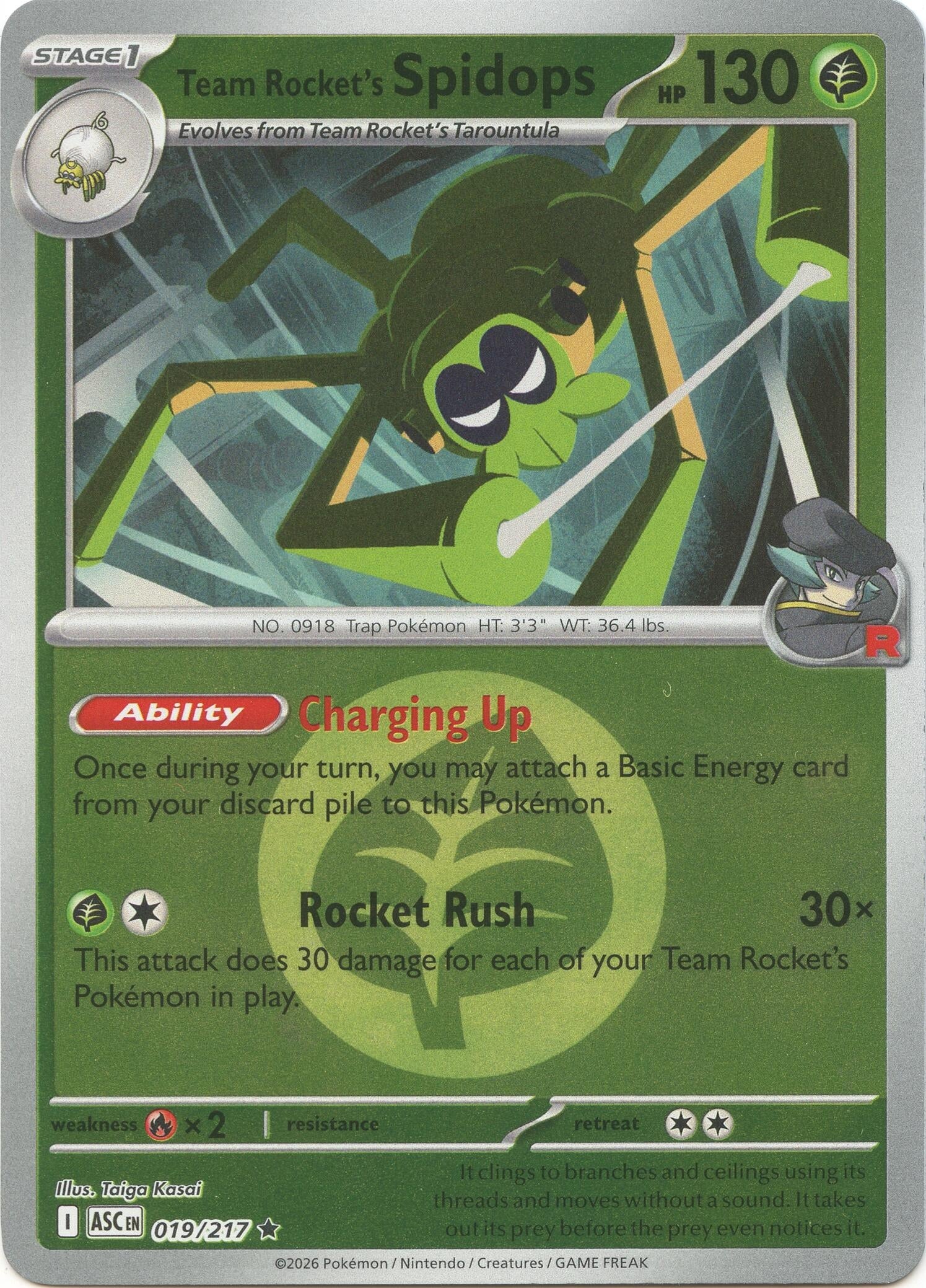 Team Rocket's Spidops (Energy Symbol Pattern) [019/217] [ME: Ascended Heroes]