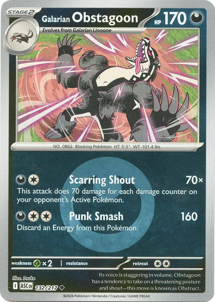 Galarian Obstagoon - 132/217 (Energy Symbol Pattern) [132/217] [ME: Ascended Heroes]